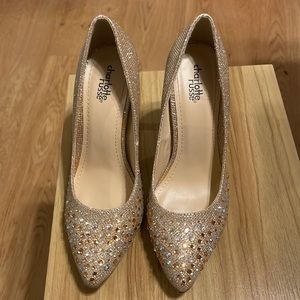 Gold heels 4 inches